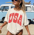USA Polka Dot oversized T ivory