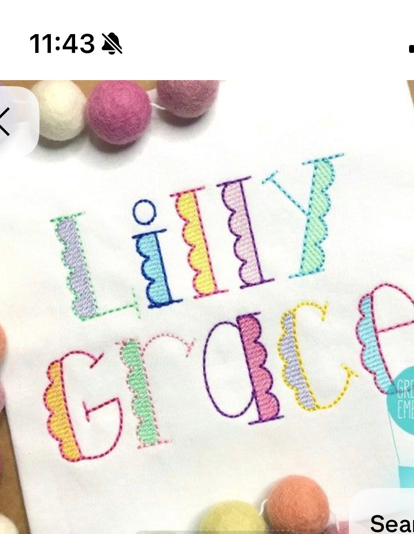 Bright like me custom rainbow monogrammed sweat-$32  Long sleeve T-$28   Short sleeve T-$24