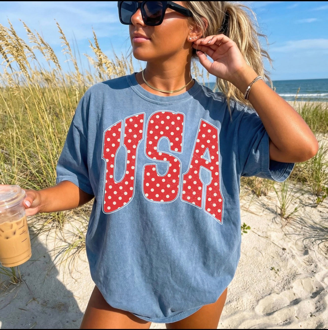 USA Polka Dot oversized T