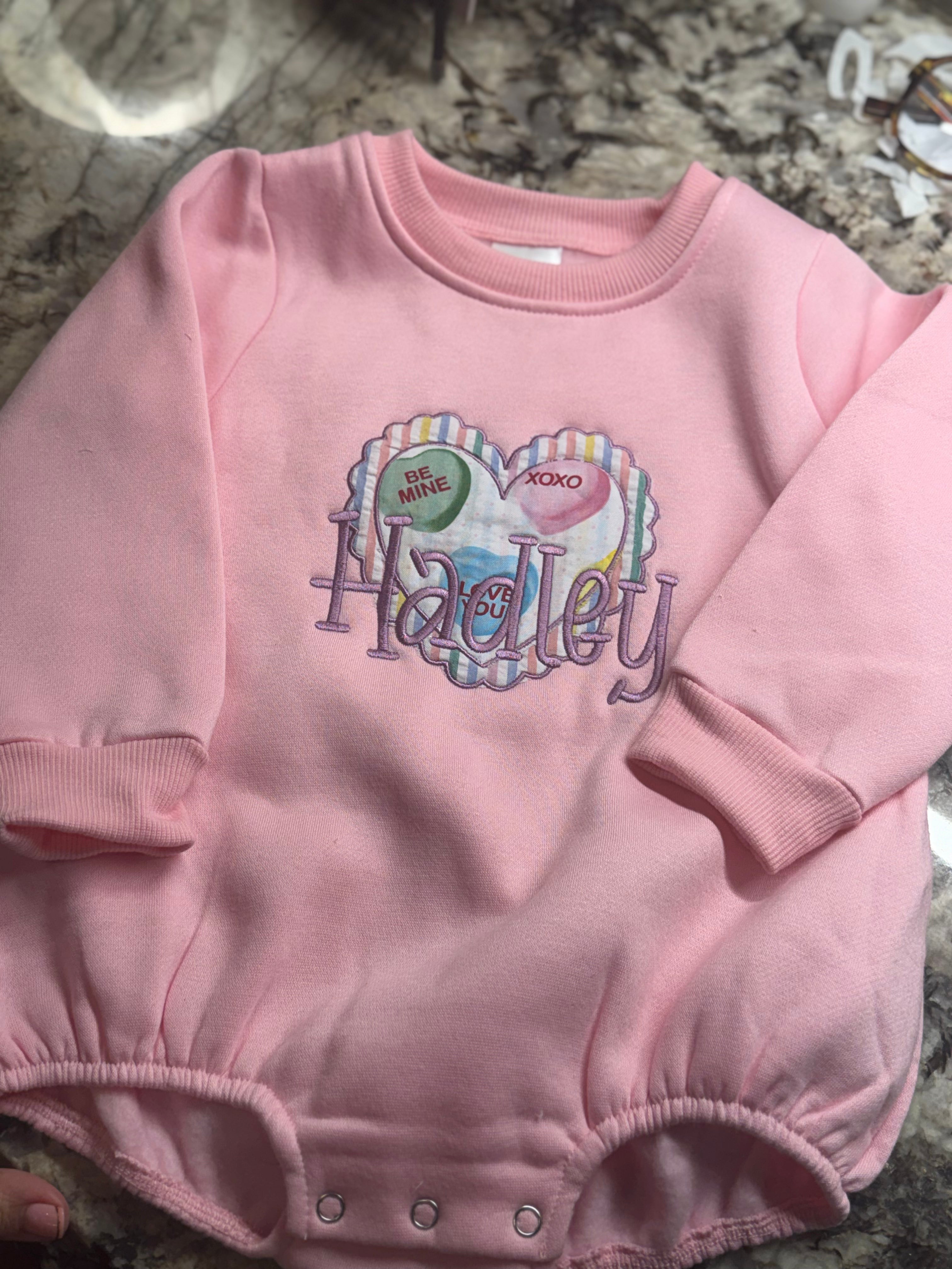 Custom Embroidery Valentine Appliqué Sweat