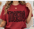 Black Tigers on Red T