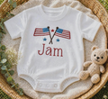 American Flag Monogram Shirt Bubble-4th of July