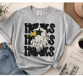 Gray HAWKS Spirit T Black Writing