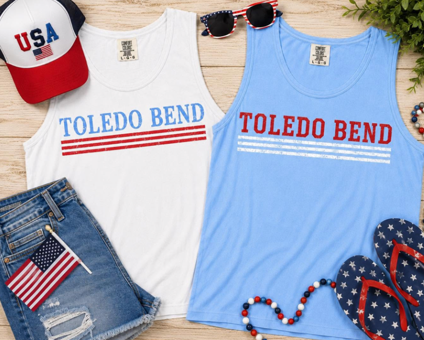 Toledo Bend Comfort Colors Tank 3 Lines