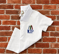 White Custom Uniform Polo with Crayons