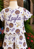 LSU Scallop Short Sets